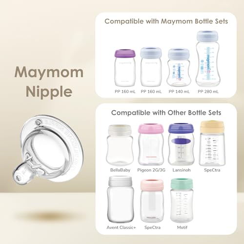 Image of Maymom Pump Parts Compatible with Spectra S1 S2 9 Plus Accessories, Base Connectors, Bottles, Nipples, Dome Caps, Duckbill Valves, Backflow Protectors and Tubing, Not Original Spectra Parts