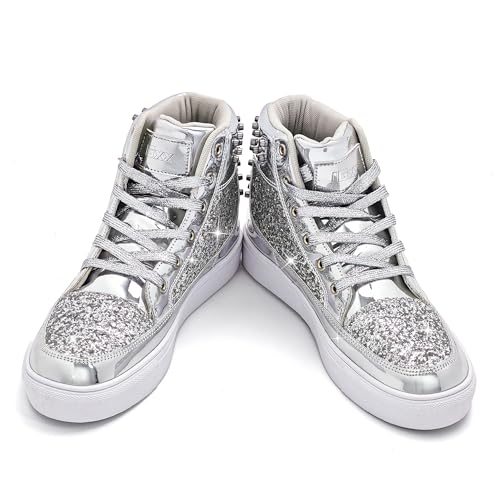 Image of IGxx Glitter Rivet Shoes Men Disco Punk High Top Women Sneakers