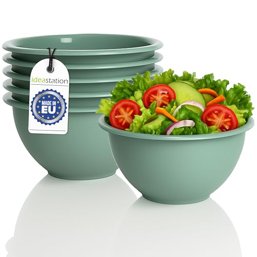 idea-station NEO Bol en plastique - 6 pièces - 16 cm / 650 ml - vert-gris mat - bols à céréales ou saladiers incassables - bols à mélanger ou à tremper...
