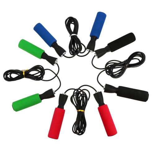 Healifty 4個 カラフル海ハンドル跳び縄 滑り止め快適グリップ 大人向け 用ケーブルロープ 心拍アップ カロリー燃焼 全身トレーニング用