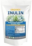 Inulin Powder Organic (16oz/1 Pound) Gentle Agave Inulin Powder Prebiotic Soluble Inulin Fiber Supplement. Digestive Support Gut Health, Colon, Vegan Baking, Fiber For Smoothies & Drinks