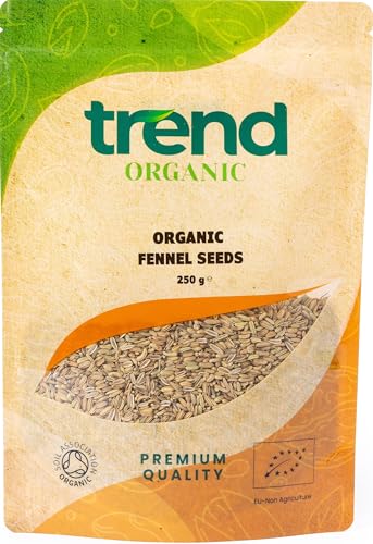 Trend Organic Fennel Seeds 250g - Culinary Elegance and Digestive Delight: Enhance Your Dishes with Natures Flavour Booster - Certified Organic Vegan Non-GMO No Additives No Preservatives