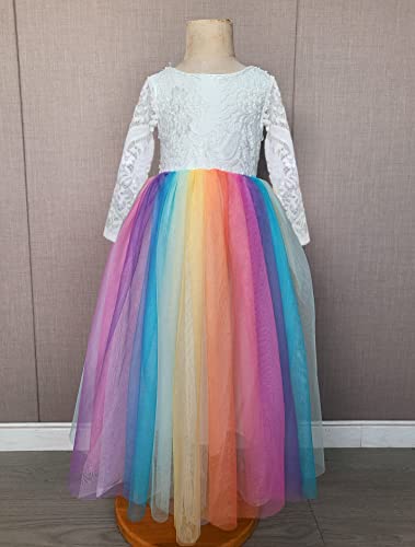 Image of Topmaker Flower Girl Dress for Toddler Baby Girls,Lace Tulle Dress for Wedding,Birthday Party,Photoshoot,Special Occasion