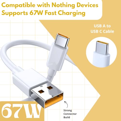 Image of Smolink 67W Type C to USB Data Charging Cable | 1 Meter | Compatible for Realme USB | VOOC Support | for SuperDart Cord Narzo for SuperVooc | Original Superfast Charging