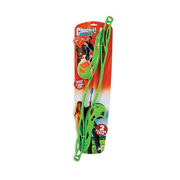ChuckIt-Sport-LX-Ball-Launcher-System-2-Player-Pack-Medium-Assorted-Orange-Blue-Green Fetch Toys for Pets