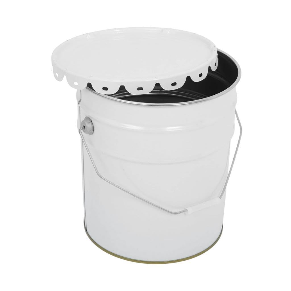 Lata de Pintura Vacía con Tapa Y Asa Cubeta Metálica para Disolventes Adhesivos Barnices Y Revestimientos Portátil Y Resistente Adecuada para Mejoras, 20l
