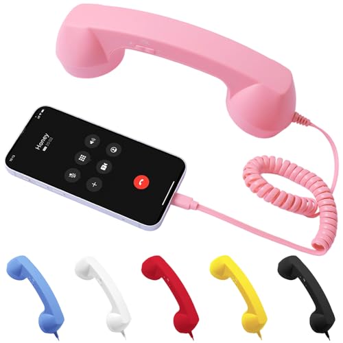 Teléfono Retro Cableado 2026 Mango Estilo Vintage Rosa miniatura 1