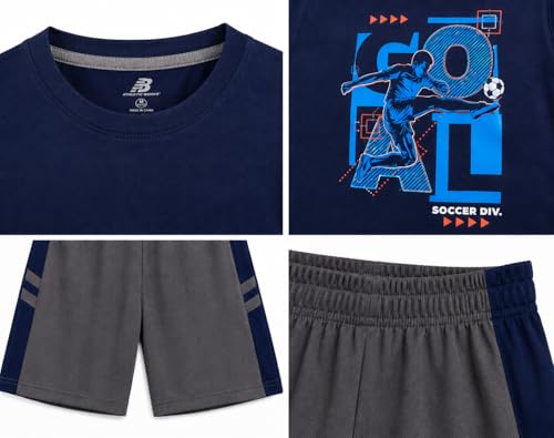 Image of Pro Athlete Boys Short Sets - 4 Piece Performance Graphic Tees and Tank Tops with Matching Boys Athletic Shorts (Sizes: 8-16)