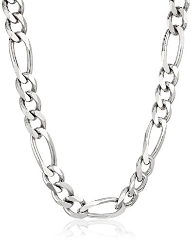 Amazon Collection Men's Sterling Silver Italian Solid Figaro Link-Chain Necklace