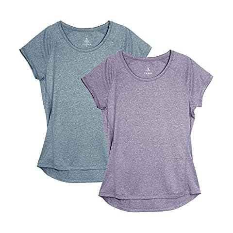 Camiseta deportiva para mujer icyzone de manga corta con cuello redondo y transpirable - Pack de 2 Cover