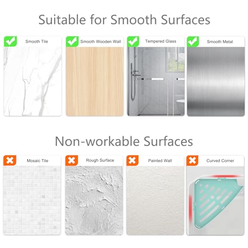 Sotfamily 2 Packs Corner Shower Caddy, No Drill Shower Organiser with Adhesive Pad, Rust Free Plastic Shower Storage for Bathroom, Kitchen, Toilet (White) - Image 8