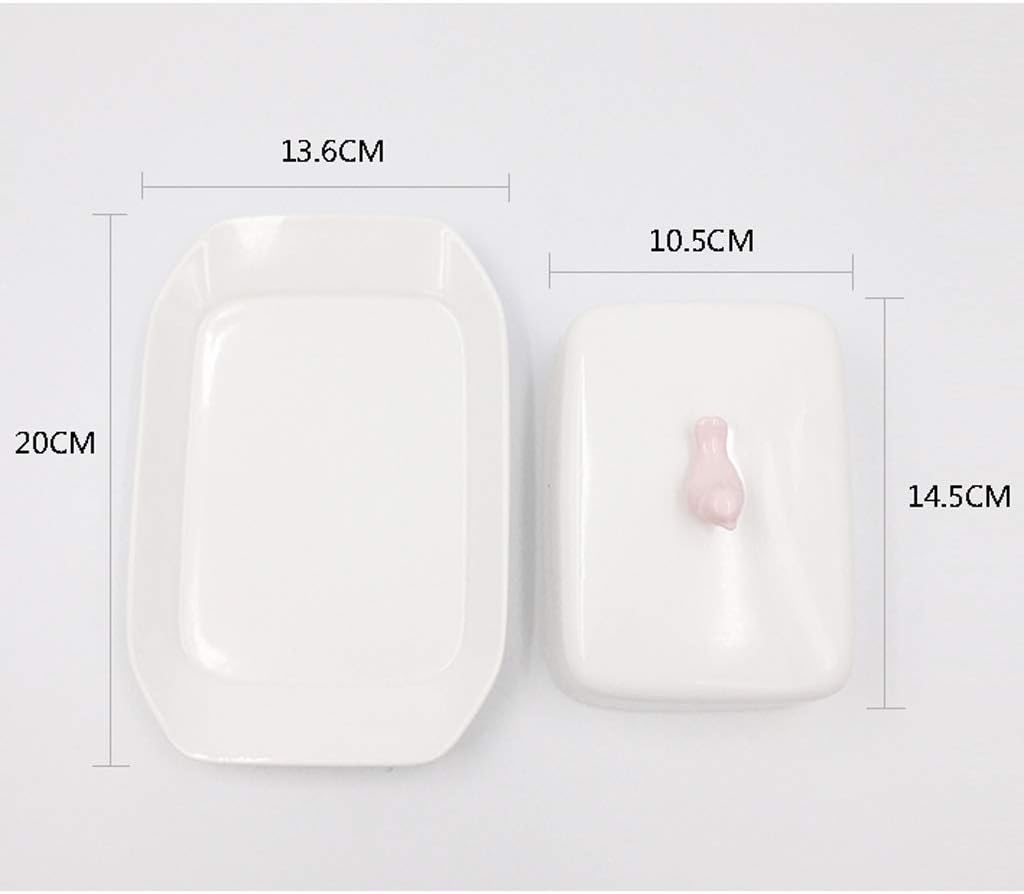 Butter Dishes Butter Dish with Lid Simple Rectangular Butter Dish Ceramic Covered Butter Dish Western Food Cheese Dessert Dish White Butter Container