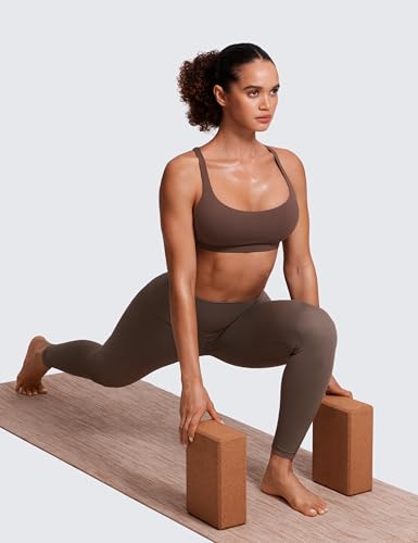 Image of CRZ YOGA Naked Feeling Strappy Sports Bras for Women - Criss Cross Back Wireless Padded Cami Yoga Workout Top