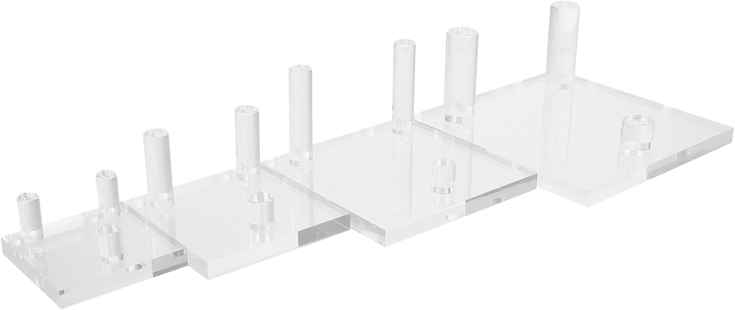 LIFKOME 4pcs Peg Acrylic Display Stands Stone Crystal Shelf Mineral Collection Holders