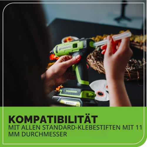 Greenworks 24V Heißklebepistole kabellos 90 Sek Aufheizzeit LED-Beleuchtung – Ansicht 4