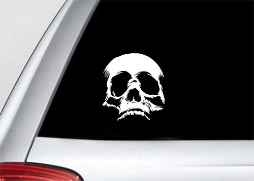 Wandtattoo Totenkopf, Vinyl, Größe wählbar (C) Large: 12" Weiß CV426_White_12