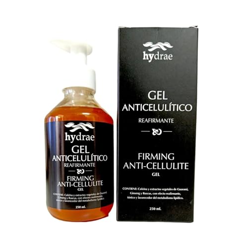 Hydrae Crema Anticelulítica Reductora Potente 250 ml con Cafeína y Extracto de Guaraná - Anticelulítico y Reafirmante Potente - Eliminar Celulitis Piernas y Glúteos - Textura Rápida Absorción