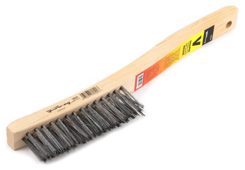 Image of Forney 70522 V-Groove Carbon Steel Wire Brush, with Wood Handle, 13-3 /4-Inch-by-.014-Inch
