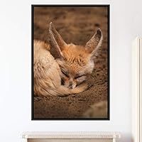 Framed Canvas Wall Art Red Fox Animals Contemporary Expressive Fox Living Room Multicolor Photography - 16x24 inches