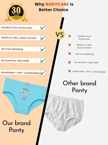 Image of Girls Printed Panty Pack of 5 Print Suitable for All Day wear with Ultrasoft and Durable Waistband for Rash Free Experience (Color & Print May Vary)