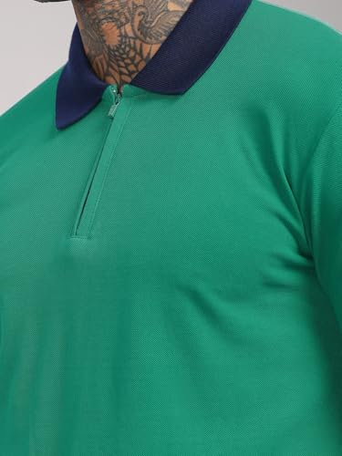 Image of Mens Premium Cotton Polo T-Shirt | 220 GSM Soft Fabric | Casual Stylish Look | Zipper Polo Design Snow White Polo T Shirt | Polo Tshirt for All-Day Wear