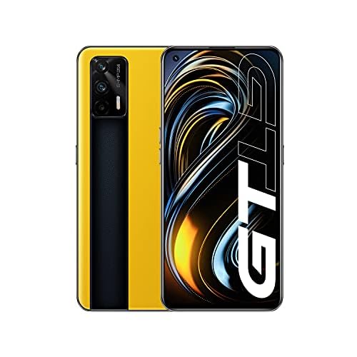 realme GT Smartphone ohne Vertrag, Qualcomm Snapdragon 888 5G-Prozessor, 120Hz Super AMOLED-Display, 65W SuperDart Charge, Dual Sim, 64MP Triple-Kamera NFC, 12+256GB, Racing Yellow