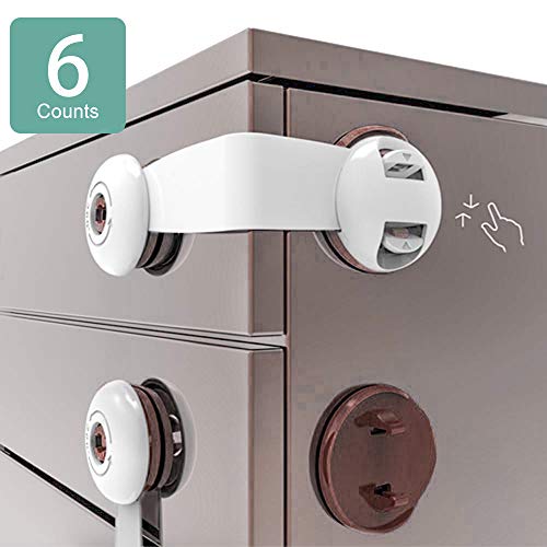 SMBOX Child Safety Cabinet Latch Stick On for Kitchen Self Adhesive Baby Proofing Latch Children Proof Latches for Door, Drawer, Closet, Refrigerator, Trash