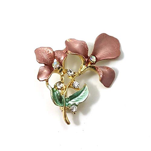 Broche fleur cristal strass vintage accessoire de mode rétro