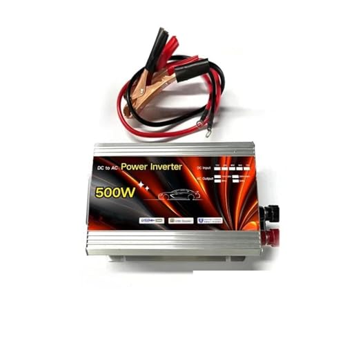 Inversor Onda Pura Transformador De Voltaje Portátil Cargador Automático Convertidor Inversor De Corriente para Coche 12 V 220 V Inversor Solar(500W 12V)