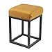 Damiware Brucy Tabouret bas - Hauteur d'assise : 50 cm - Tabouret à manger - Tabouret de maquillage - Décoratif - Meuble d'accentuation - Multifonction - Industrial - Vintage (velours ocre)
