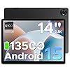 DOOGEE Tab E3 Max Tablette Android 15, Tablette 14 Pouces 13500mAh Batterie, MTK G100 Octa-Core, 32GB+256GB/TF 2TB, Tablette Tactile 2.1K (2160 * 1440) Écran, 16MP+8MP/4G LTE/5G WLAN/GPS/GMS, Noir