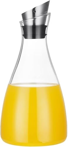 Miniatura 8 de Jarra de vidrio de borosilicato de 50 onzas con tapa, jarra de vidrio sin goteo para agua calientefría, té helado y bebida de limonada