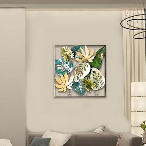 Image of Handcrafted Metal Abstract Wall Art Multicolor Large Wall Frame Sculpture for Living Room, Bedroom, Drawing Room & Home Decoration