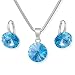 Produktbild LILLY MARIE Damen Schmuck Set Mit Längenverstellbarer Kette Und Blauen Kristallanhängern Aus Sterlingsilber