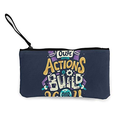 Preisvergleich Produktbild Gpedadf13 Unisex-Zeichen Buchstaben Reißverschluss Leinwand Geldbörse Geldbörse, Schminktasche, Handytasche mit Griff