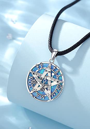 EUDORA Sterling Silver Tetragrammaton Necklace Witches Knot Nudo de Bruja Pendant for Women Men,Vintage Skull Snake Memento Mori Necklace Wicca Jewelry Gifts for Women Men2