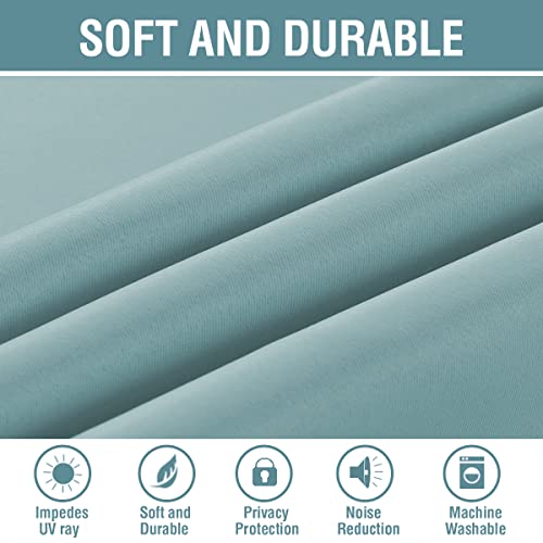 Image of H.VERSAILTEX Blackout Curtain for Living Room Thermal Insulated Window Treatment Curtain Extra Long 84 inch Length Energy Saving Solid Grommet Top Blackout Drape, One Panel, Mineral Blue, 52 inchW x 84 inchL