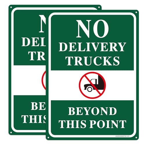 Panneau No Delivery Trucks réfléchi en aluminium 35x25cm lot de 2