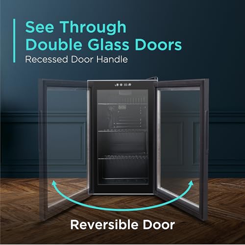 Black+Decker BDB26HB 2.4 Cu. Ft. Beverage Cooler, Beverage Fridge With Double Pane Glass Door, Drink Fridge And Beverage Refrigerator thumb #4