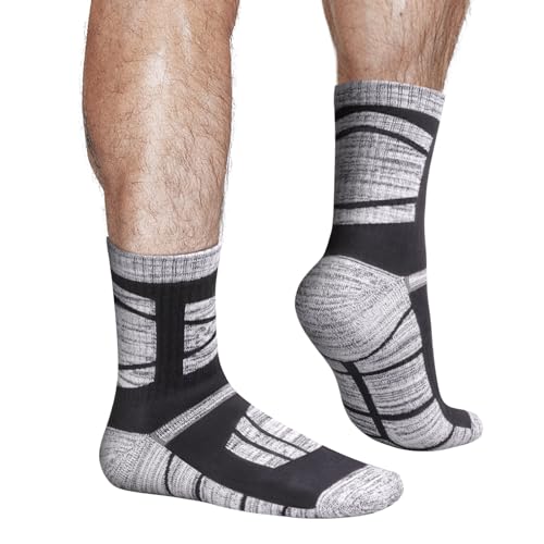 Mens Socks Breathable Wicking Work Socks Thick Cotton Cushioned Hiking Walking Safety Boot Sock For Men, 5 Pairs3