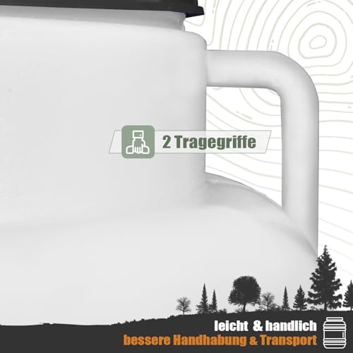 FIXKRAFT Weithalsfass Futtertonne Hund Gärfass Lebensmittelbehälter mit Deckel Kanister Lebensmittelecht Futter Tonne Pferd Mostfass (Weiß, 50 Liter)