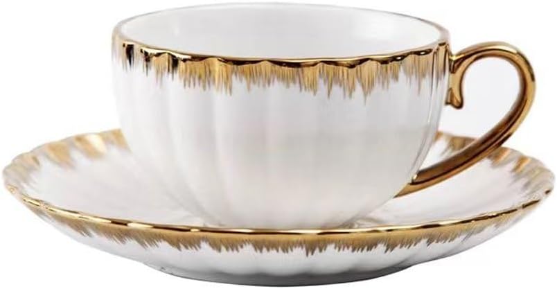 Phnom Penh Coffee Cup and Saucer Household Ceramic Afternoon Tea Cup Saucer Water Cup Flower Tea Cup(D)