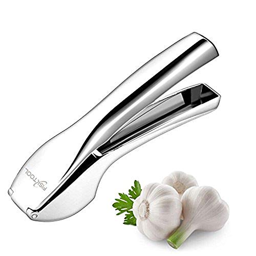 Vilapur Garlic Press (VP-02-002), Stainless Steel Garlic Mincer Chopper in Zinc Alloy Easy Clean and Easy Press Kitchen Aid