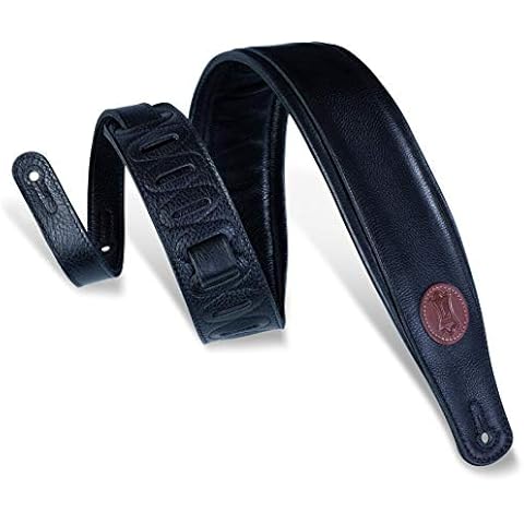 Levy's Leathers MSS2-BLK Garment Leather Guitar Strap, Black Cover