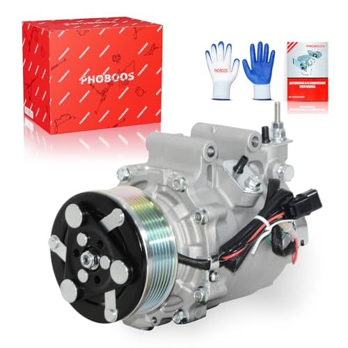 PHOBOOS A/C Compressor with Clutch Compatible with Honda Civic 2006-2011 L4 1.8L Coupe/Sedan Fast Cooling Low Noise Easy Installation Ref. CO-4918AC