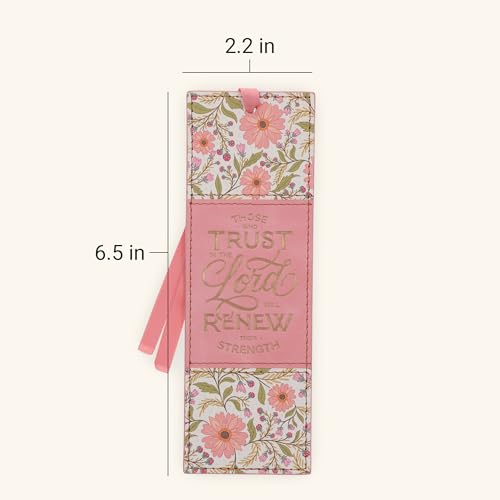 Image of Christian Art Gifts Faux Leather Scripture Bookmark: Trust in the Lord