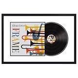 Americanflat Marco para Álbum de Vinilo de 42x63,5 cm con Vidrio Resistente a Roturas - Úselo como Marco para Portada de Álbum de 32x32 cm con Paspartú - Negro
