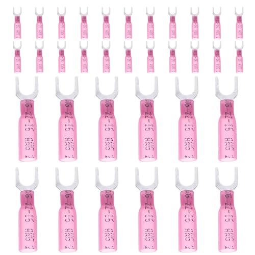 Alipis 100Pcs Heat Shrink Fork Terminal Connectors Shaped Electrical Crimp Connectors for Secure Connections for Reliable Electrical Performance