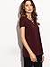 MakeMeChic Women's Short Sleeve V Neck Lace Up T-Shirt Top Burgundy M