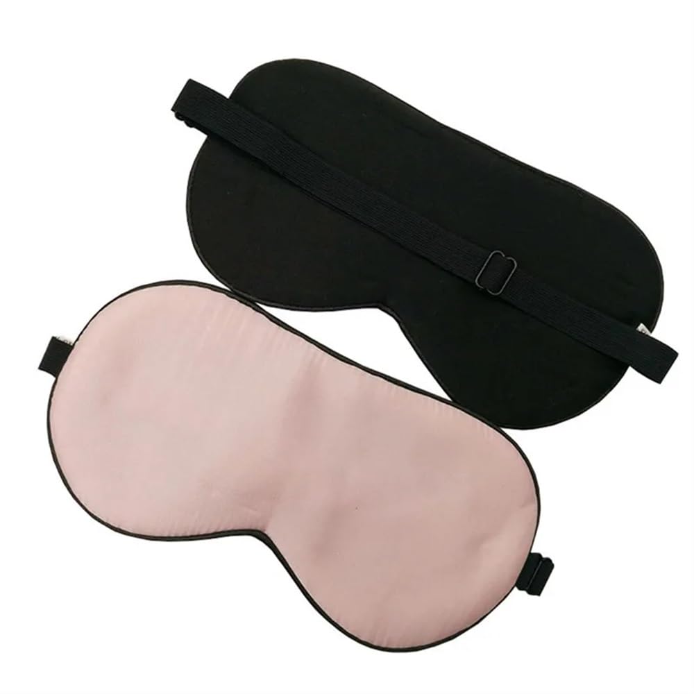 Mascherina per occhi in seta di gelso, per adulti, morbida, liscia, per dormire, fascia elastica (rosa, 4 pezzi)